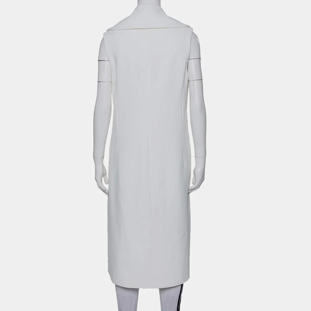 CUSHNIE Cushnie et Ochs White Crepe Collared Open Front Coat S 3