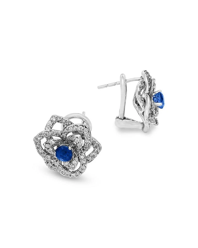 Bloomingdale
s Fine Collection Sapphire 
Diamond Flower Earrings in 14K White Gold 3