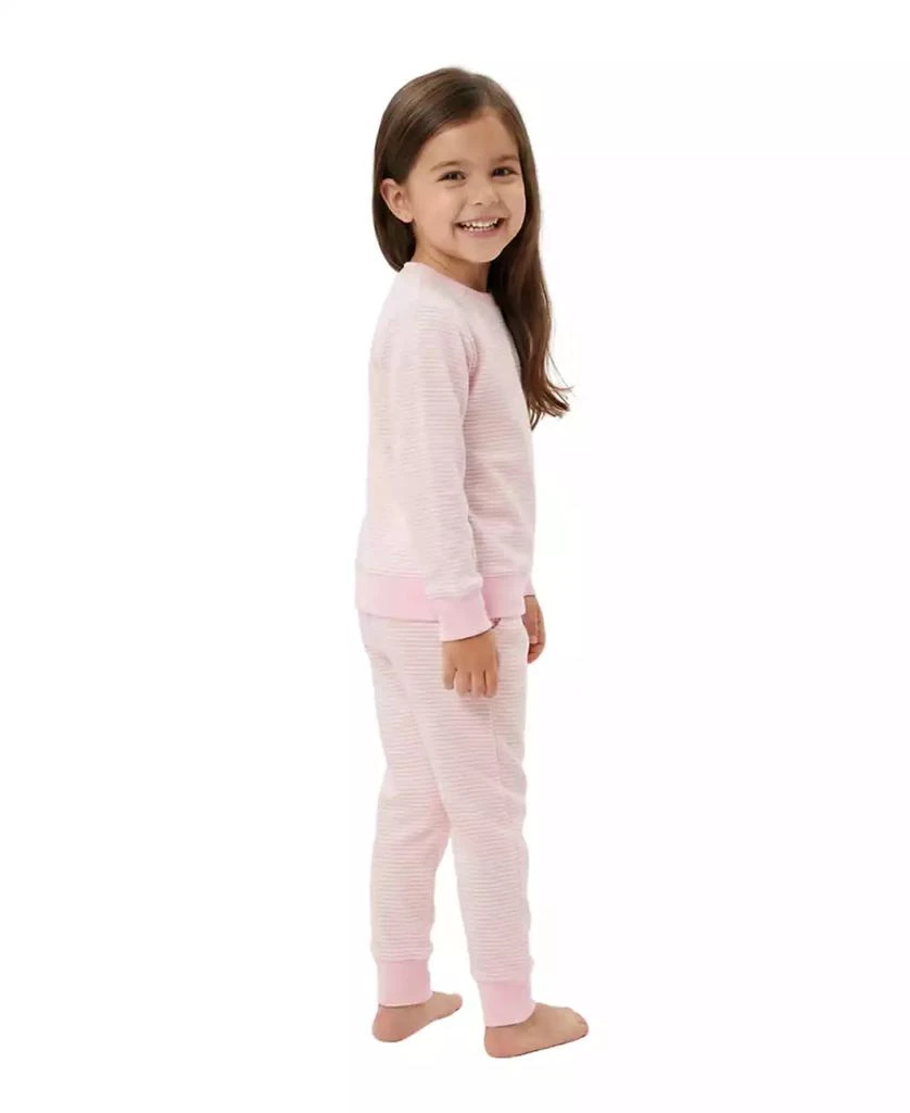 Motette Toddler Girl's Peony Stripe Lounger Bamboo Sweatsuit 3