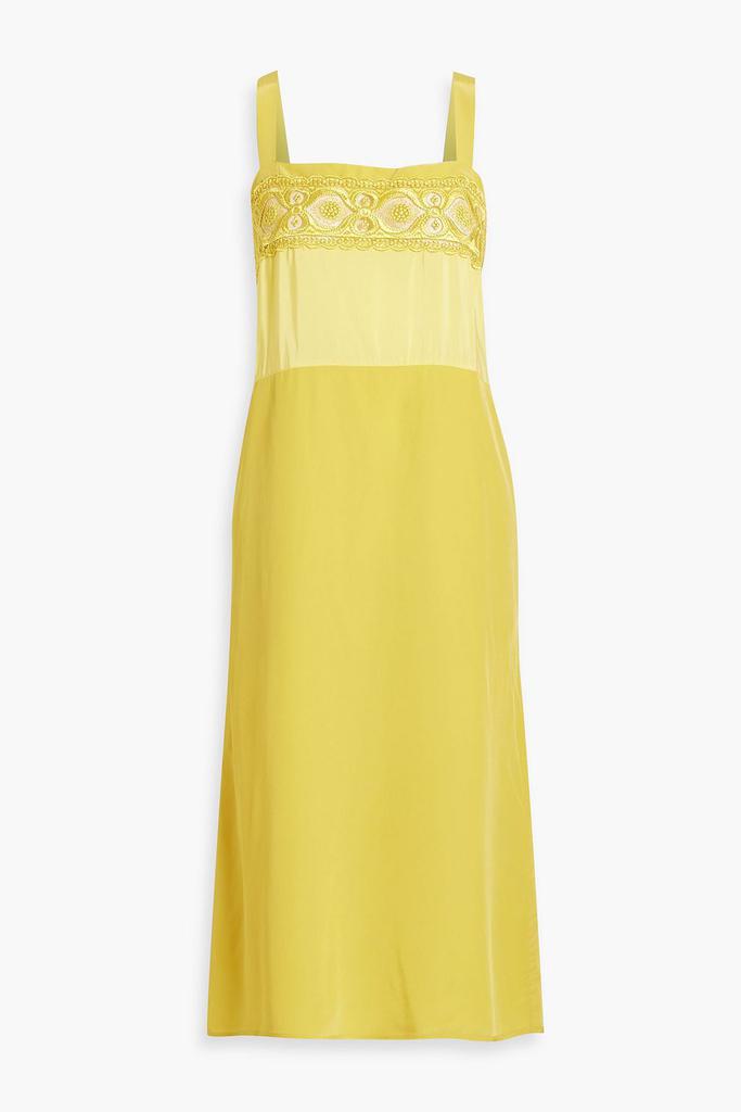 MAISON MARGIELA Embroidered crepe midi slip dress