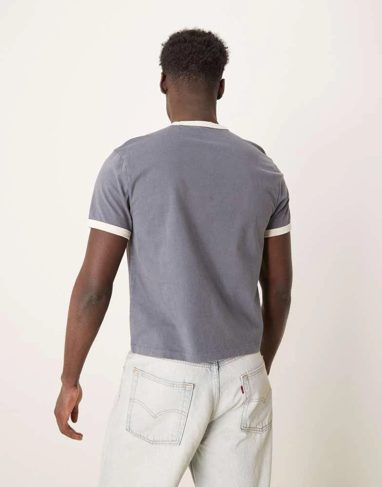 Abercrombie & Fitch Abercombie & Fitch shrunken ringer t-shirt in washed blue 4