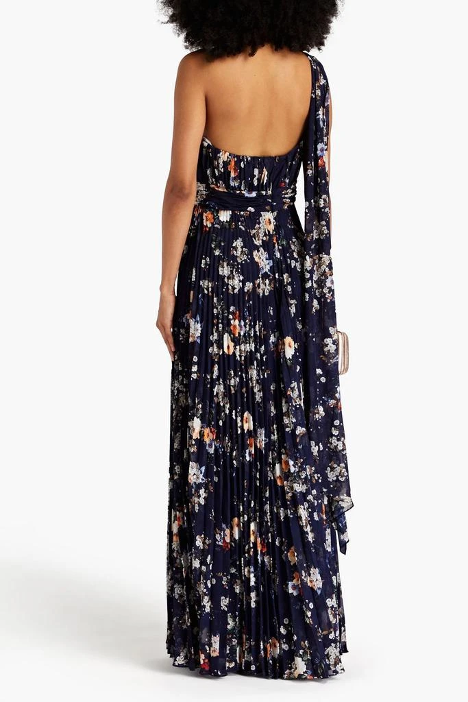 MIKAEL AGHAL One-shoulder pleated floral-print fil coupé chiffon gown 3