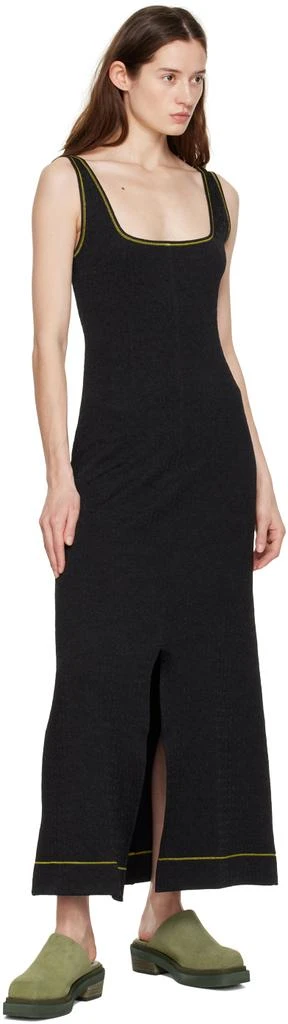 Ganni Black Vented Midi Dress 4