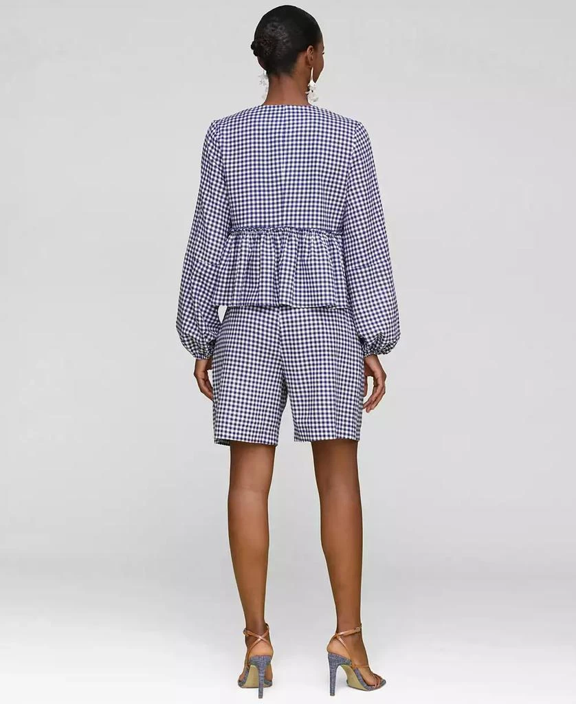 Avec Les Filles Women's Linen-Blend Tie-Front Blouse 6