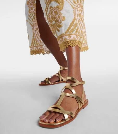 Zimmermann Zimmermann Bay metallic leather sandals 4
