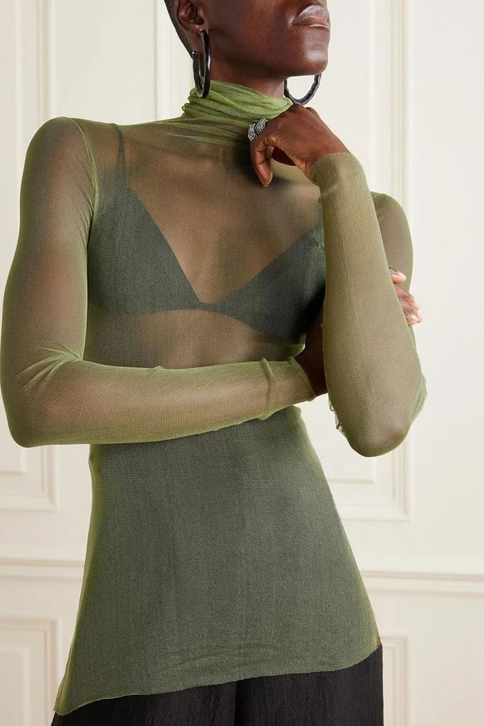 CORTANA Cisne silk-tulle turtleneck top 3