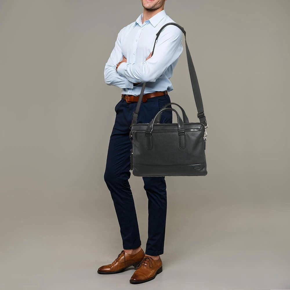 Tumi Tumi Black Leather Double Zip Briefcase Bag 2