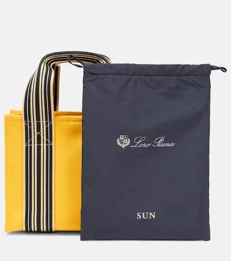 Loro Piana The Suitcase Stripe Mini canvas tote bag 6