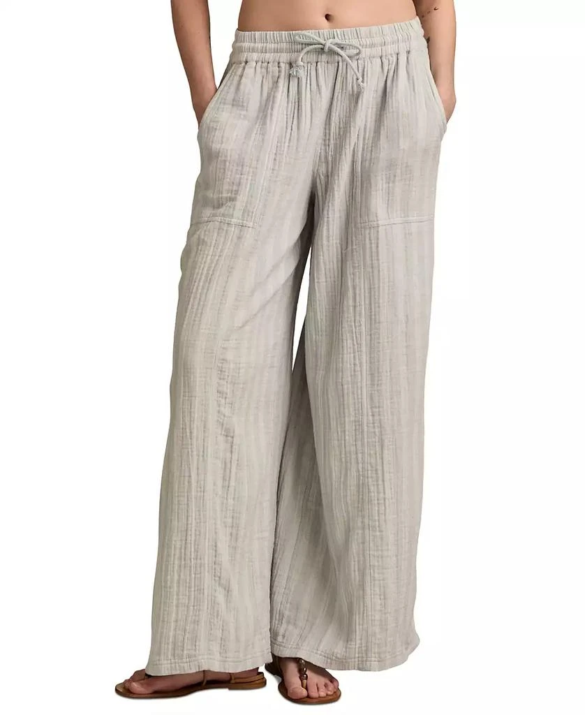 Lucky Brand Women's Striped Cotton Gauze Drawstring Pants 1