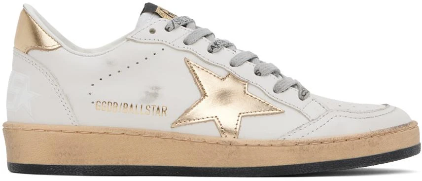 Golden Goose White & Gold Ball Star Sneakers 1