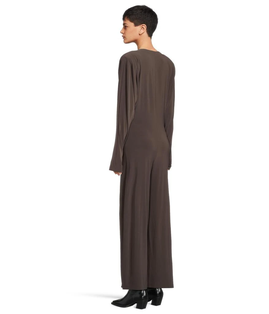 Norma Kamali Dolman V-Neck Jumpsuit w/ Shoulder Pads 3