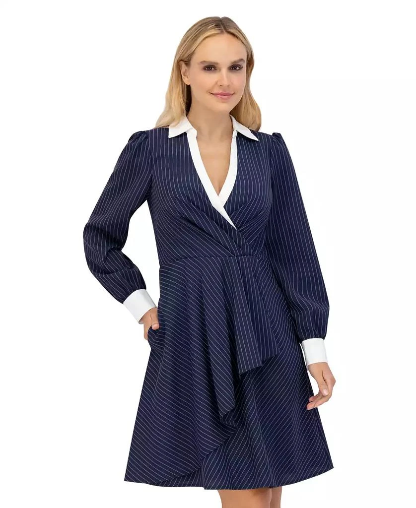 Eliza J Women's Twist-Front Cascade Shirt Dress 2