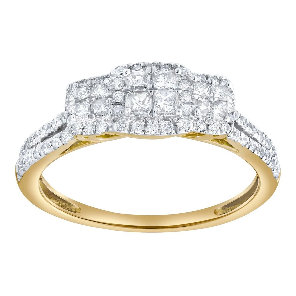 LuvMyJewelry Carrea Glow 0.55 Ct 10K Gold Diamond Ring