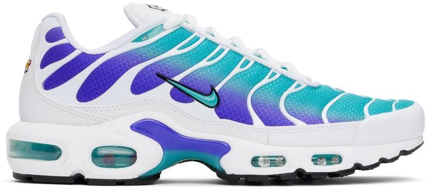 NIKE White & Blue Air Max Plus Sneakers 1