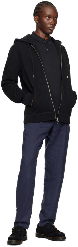 Sunspel Black Loopback Zip Hoodie 4
