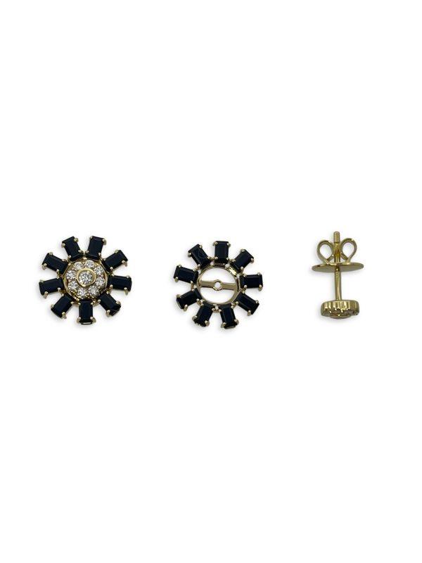 HUEB 18K Yellow Gold, Black Onyx & Diamond Stud Earrings
