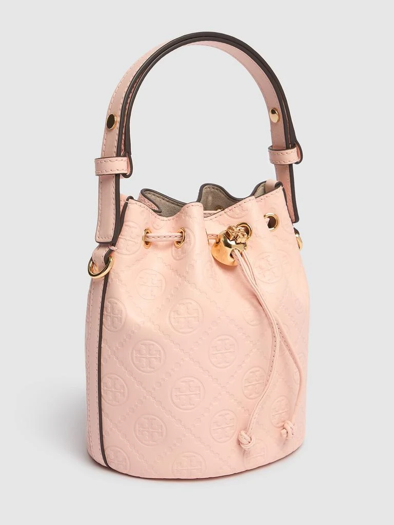 TORY BURCH Mini T Monogram Leather Bucket Bag 3