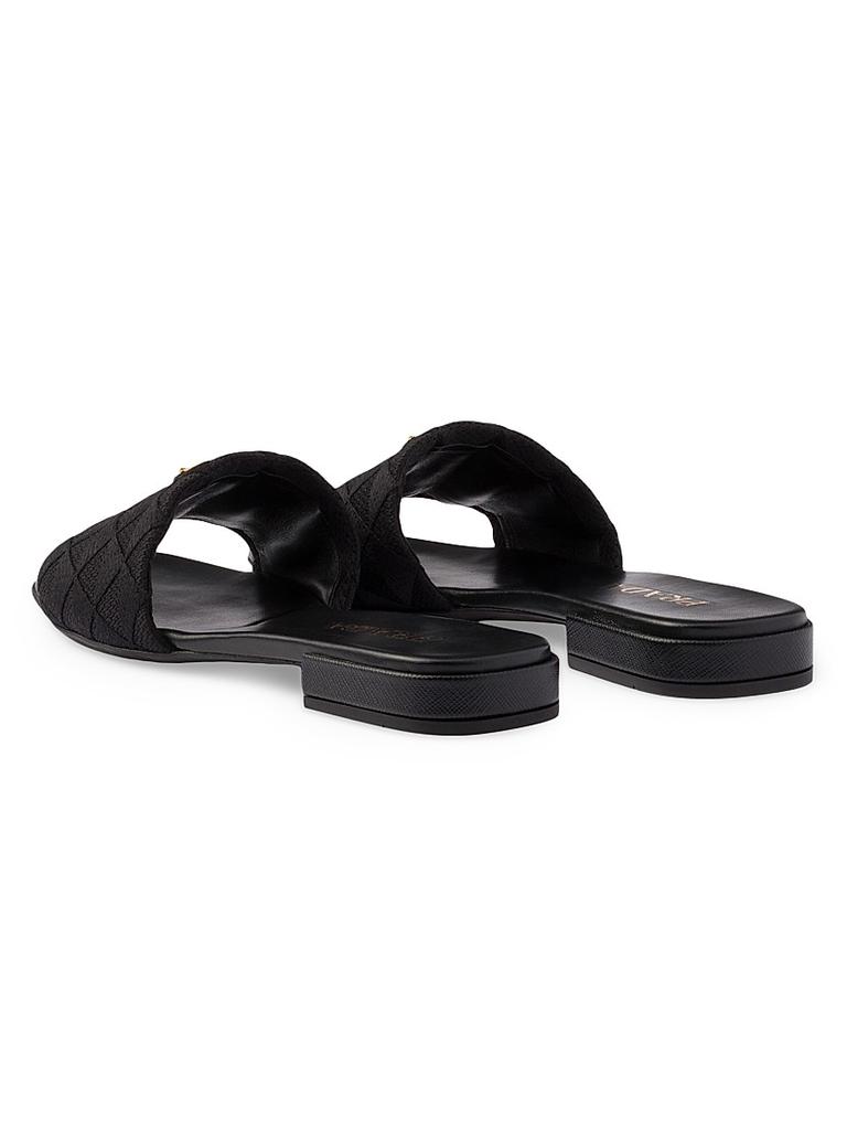サンダル・ミュール PRADA Embroidered Fabric Slippers Prada Embroidered Fabric Slides - Slippers - Free Shipping