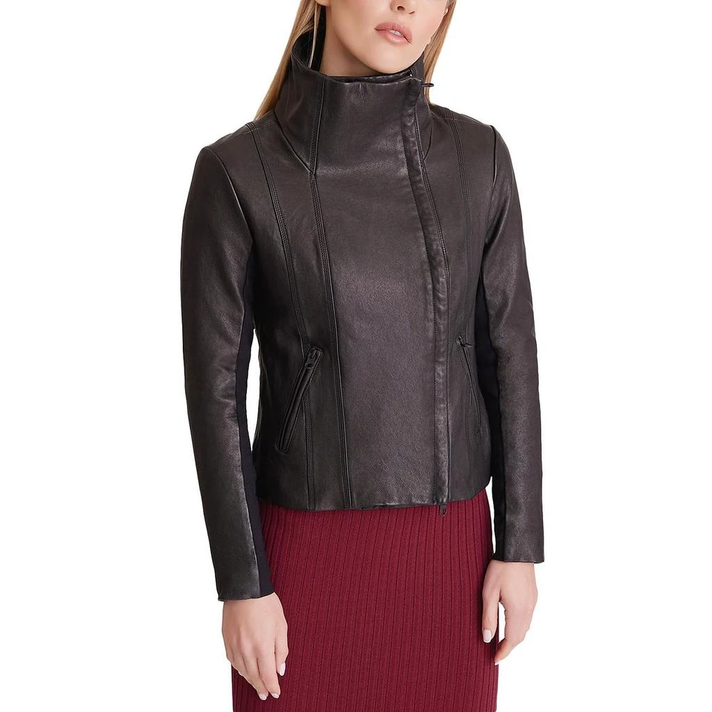 Blanc Noir Womens Faux Leather Heavy Motorcycle Jacket 1