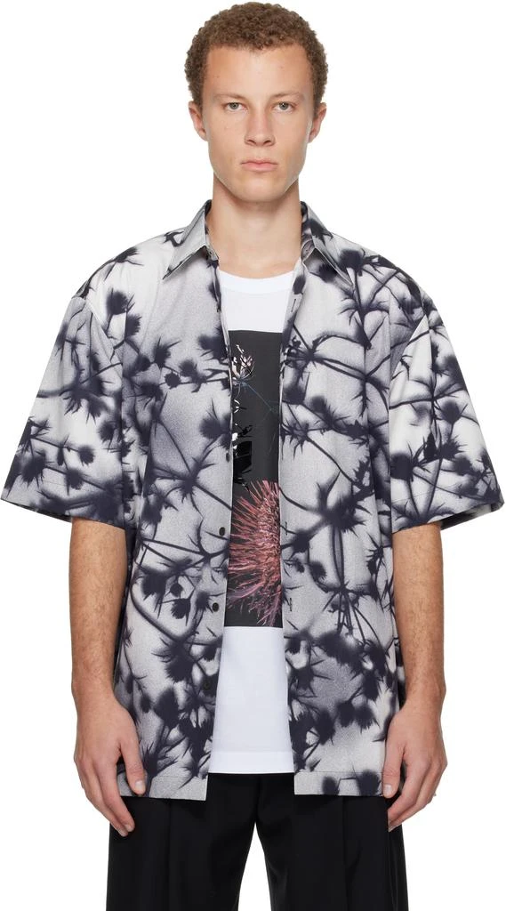 Dries Van Noten Black 
Gray Floral Shirt 1