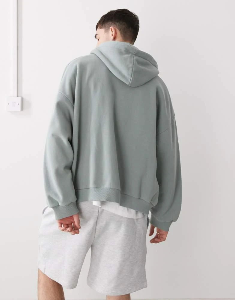 COLLUSION COLLUSION zip hoodie with Chenille patch in khaki 3