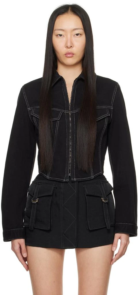 Dion Lee Black Corset Denim Jacket 1