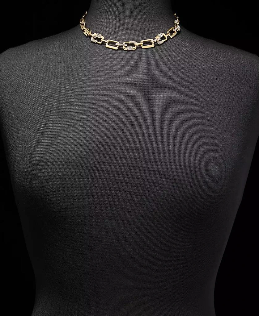 Karl Lagerfeld Paris Logo Pave Link Collar Necklace 4