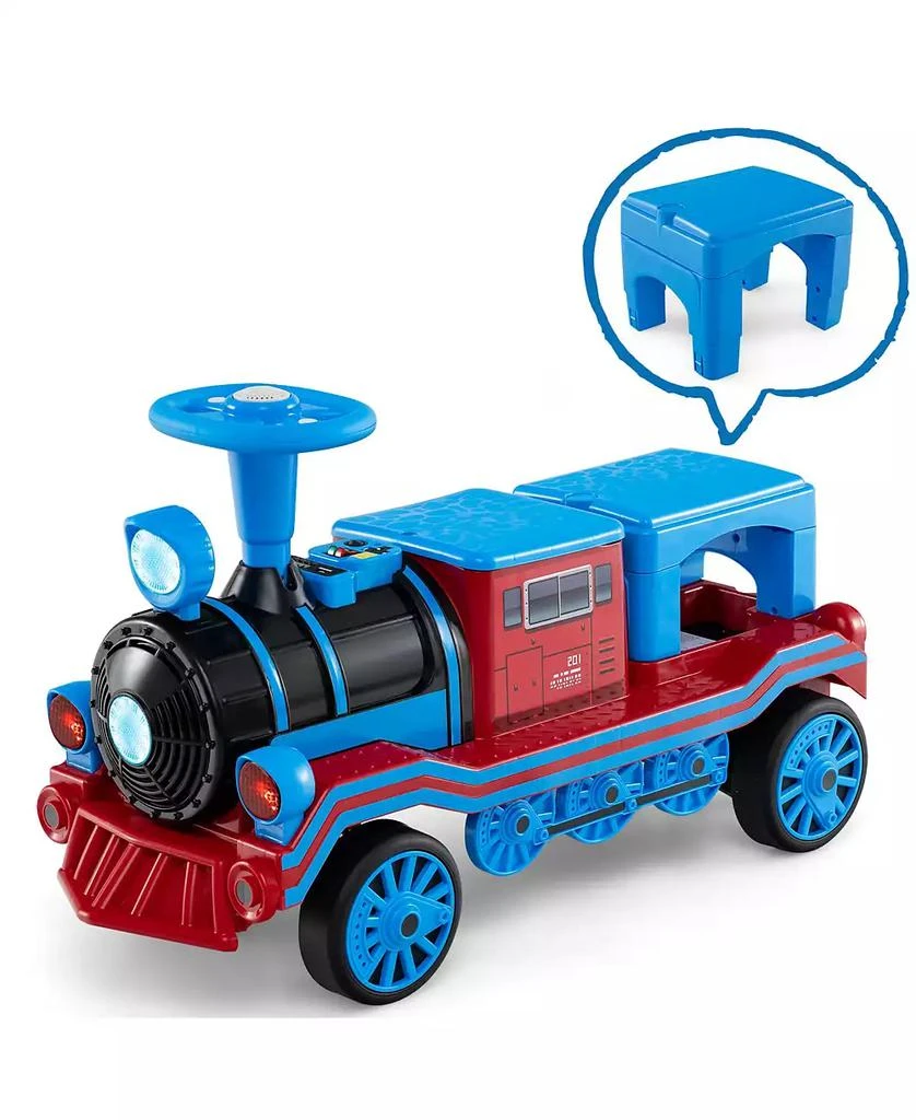 HONGGE 12V Two-Seater Ride-On Train Toy with Whistle Sound and Detachable Seat - Blue 3