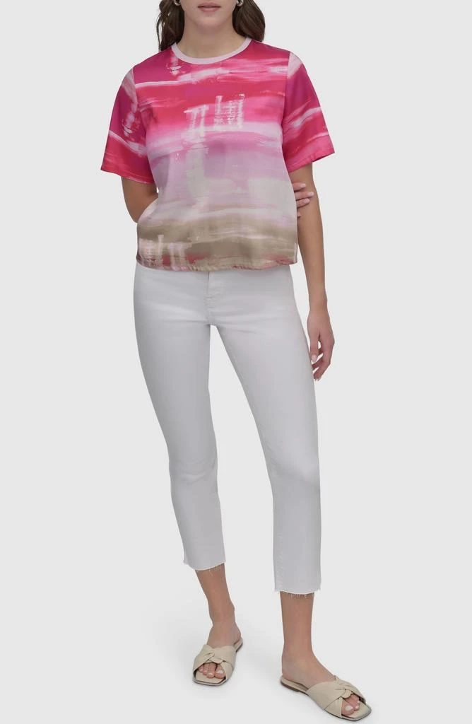 DKNY Print Scarf Twill Short Sleeve Top 5