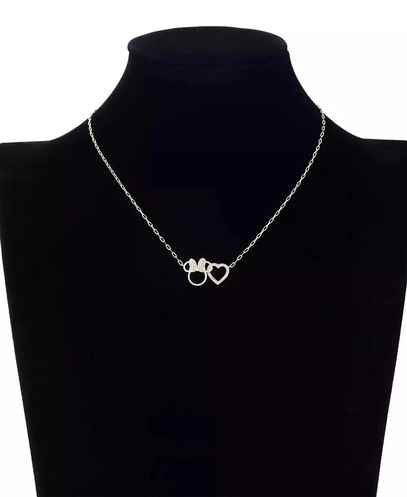 Disney Minnie Mouse Crystal Open Heart and Minnie Pendant Necklace 4