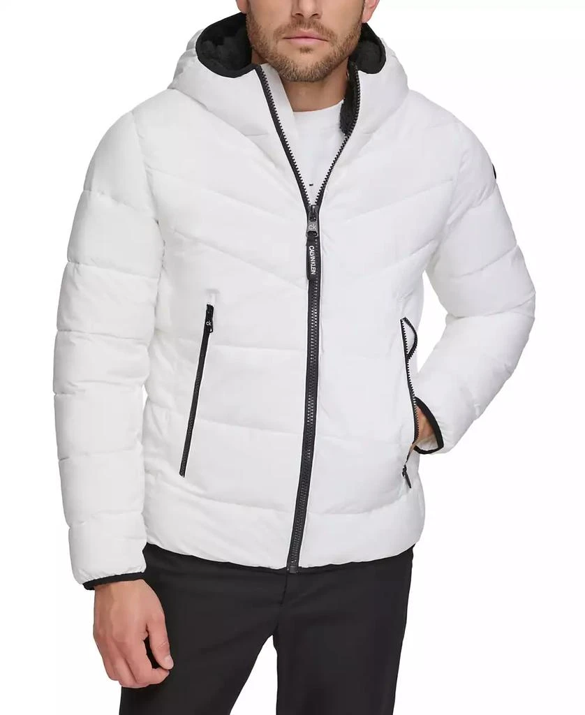 preivew Men's Chevron Stretch Jacket With Sherpa Lined Hood color