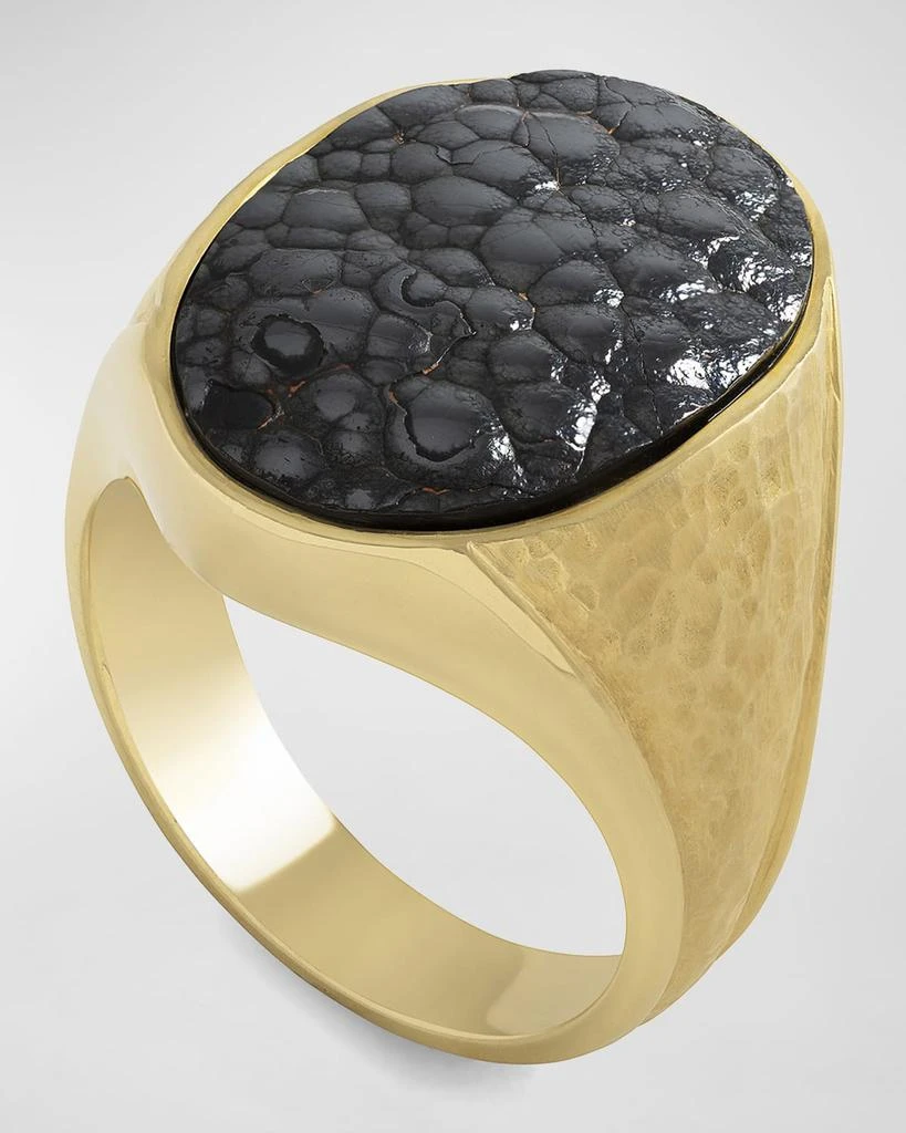 Jorge Adeler Men's 18K Yellow Gold Hematite Ring 1