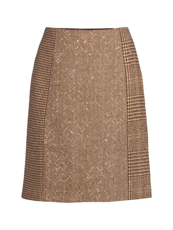 Ralph Lauren Carreen Pattern Tussah Silk Blend Mini Skirt 3