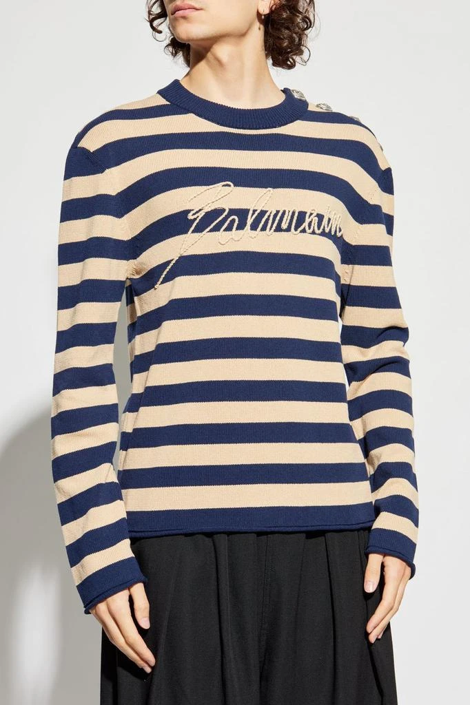 Balmain Balmain Striped Knit Jumper 2