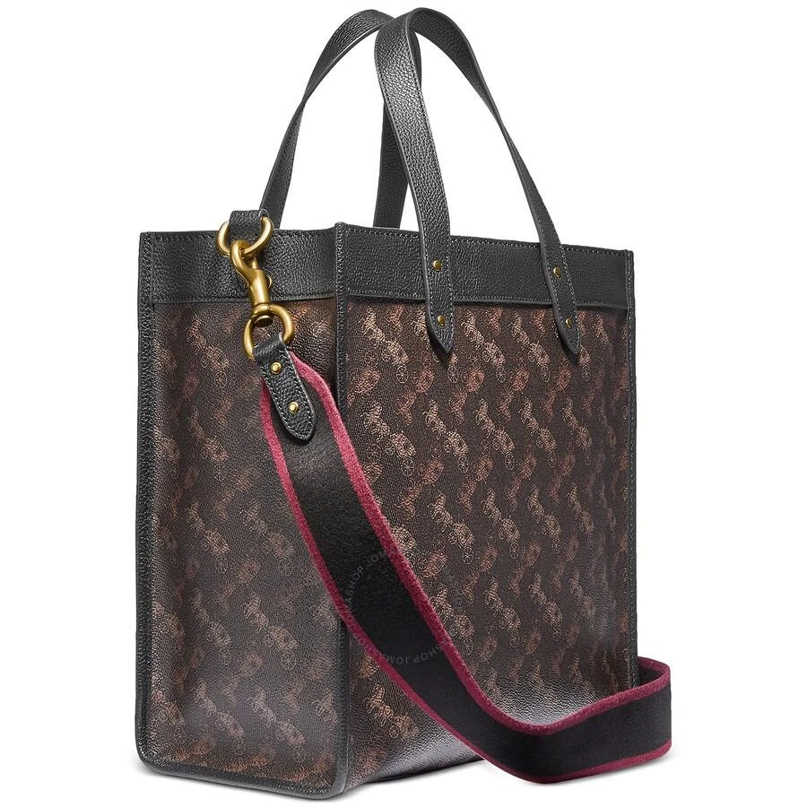 Coach Brass/Truffle Black Ladies Field Tote With Horse And Carriage Print 3