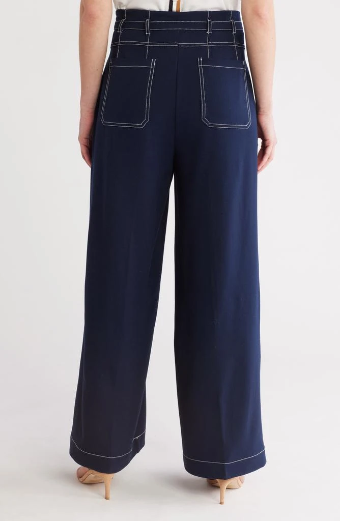 Adrianna Papell Topstitch Paperbag Pants 2