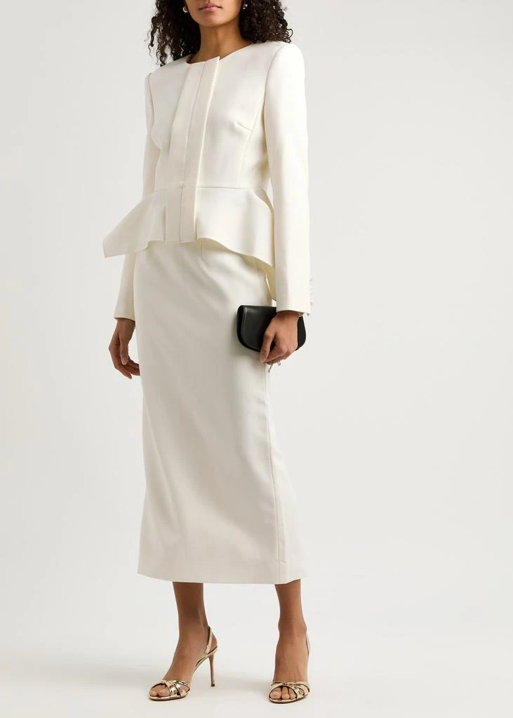 ROLAND MOURET Peplum crepe jacket 4