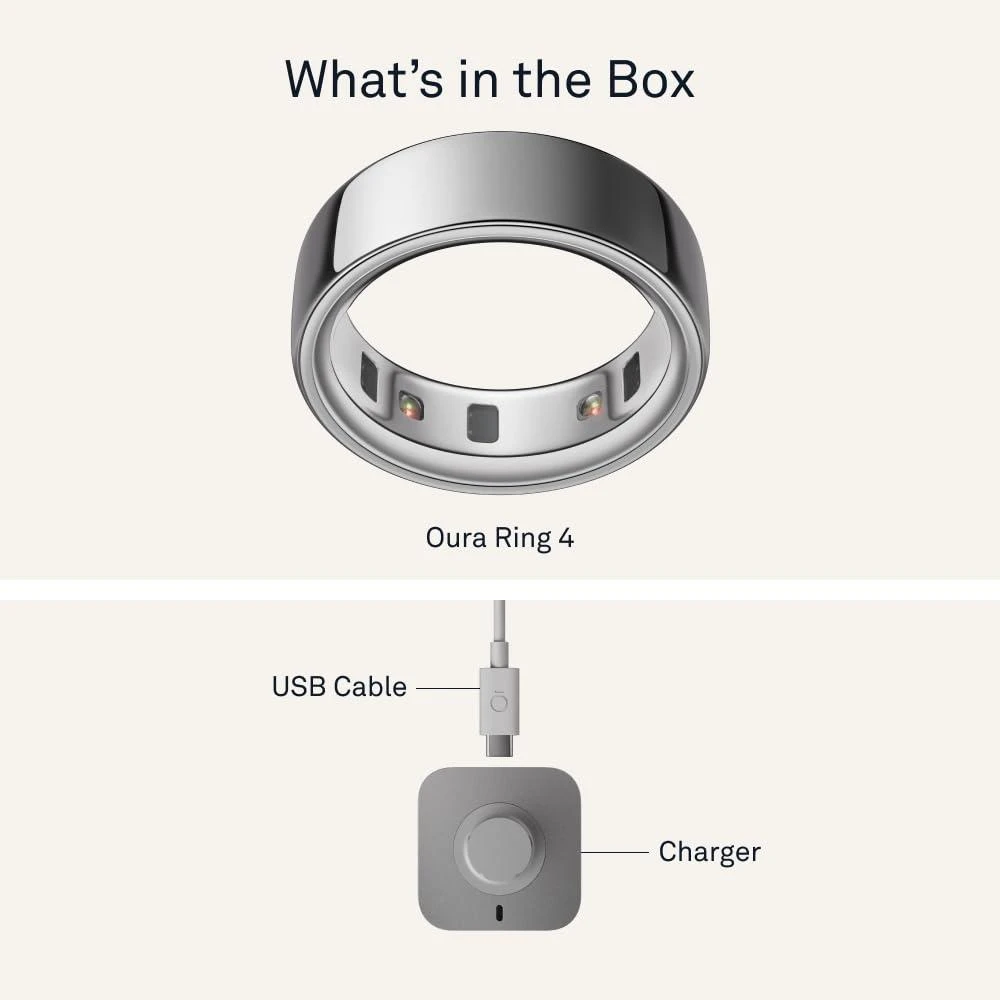 Oura Health Oura Ring 4 - Silver - Size 4 - Size Before You Buy 8