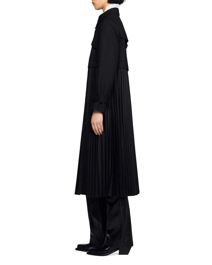 Sandro Samy Pleated Trench Coat 4