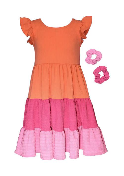 Bonnie Jean Jean Toddler Girls Color Block Dress With Scrunchies