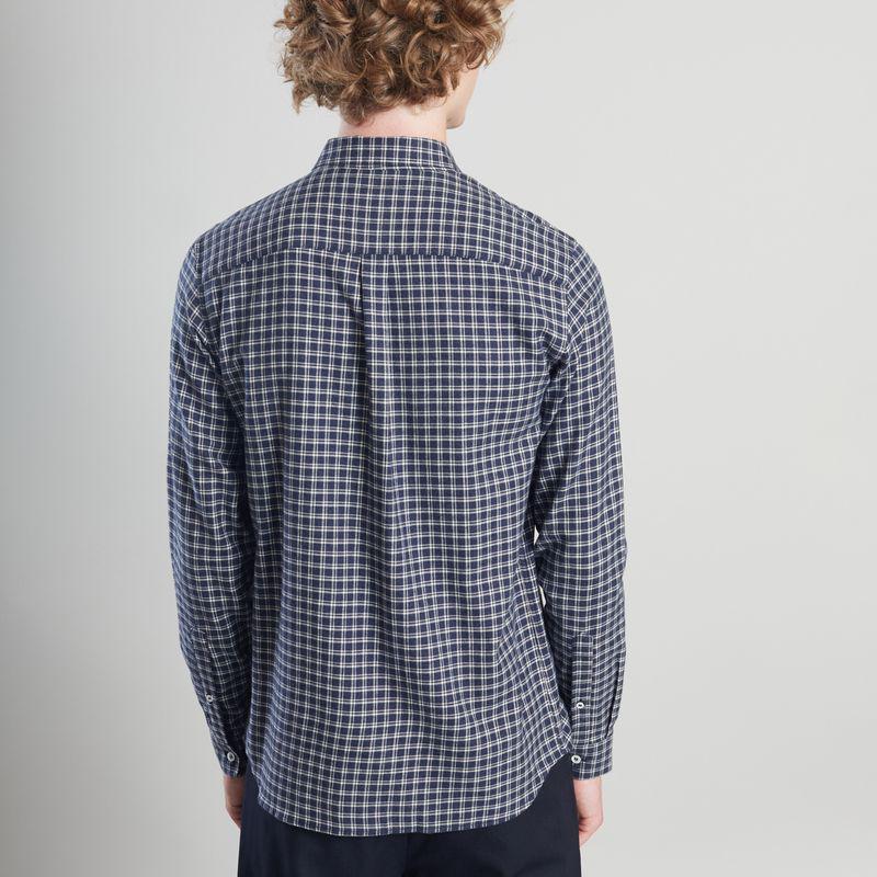 L'Exception Paris Chequered Flannel Shirt Navy Blue L'EXCEPTION PARIS