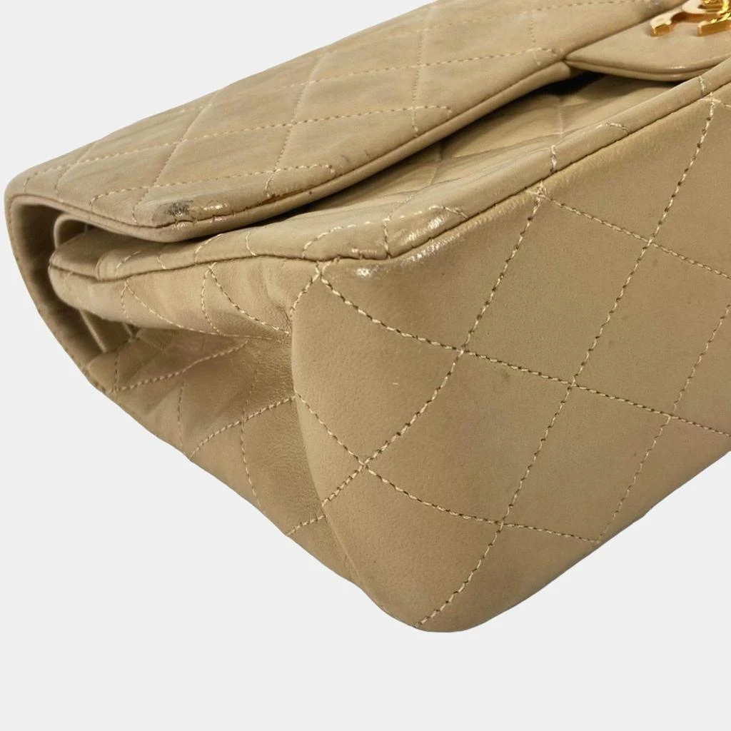 Chanel Chanel Beige Leather Medium Classic Double Flap Shoulder Bags 14