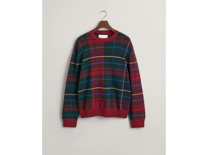 Gant Tartan Jacquard Crew Neck Sweater
