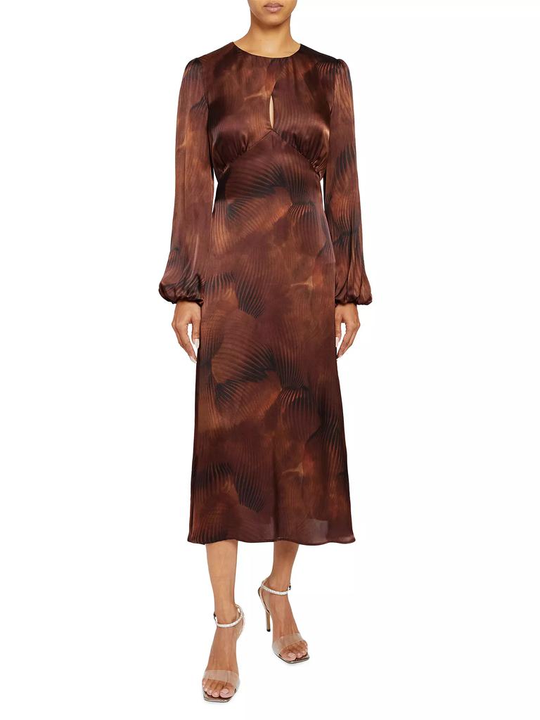 Santorelli Silk-Blend Charmeuse Midi-Dress