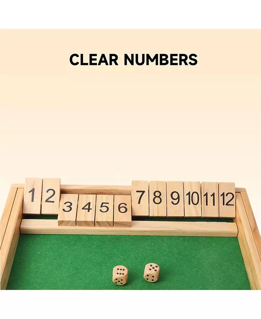 GSE Games
Sports Expert Wooden Shut The Box Numbers Dice Game Board with 2 Wooden Dices, Classic Popular English Pub Game 4