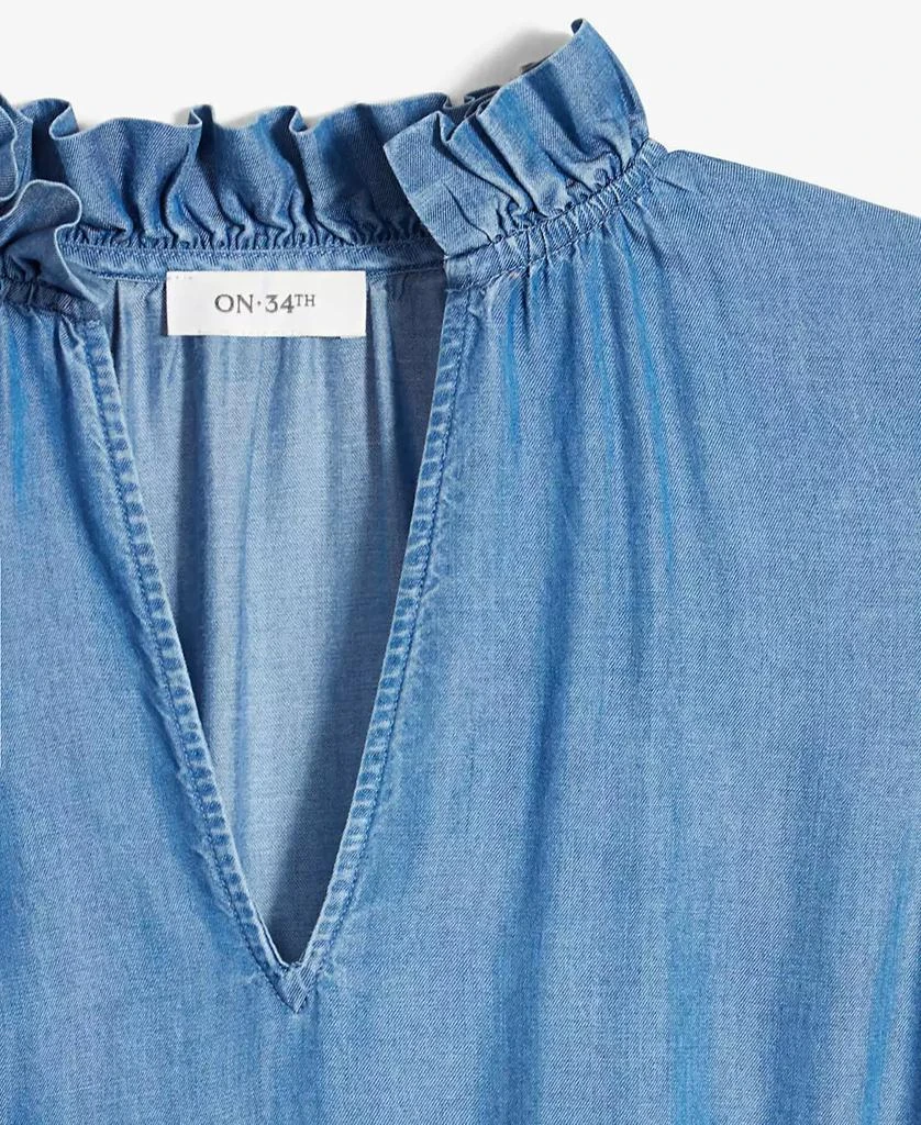 On 34th Women's Chambray Flutter-Sleeve Midi Dress, Created for Macy's 6
