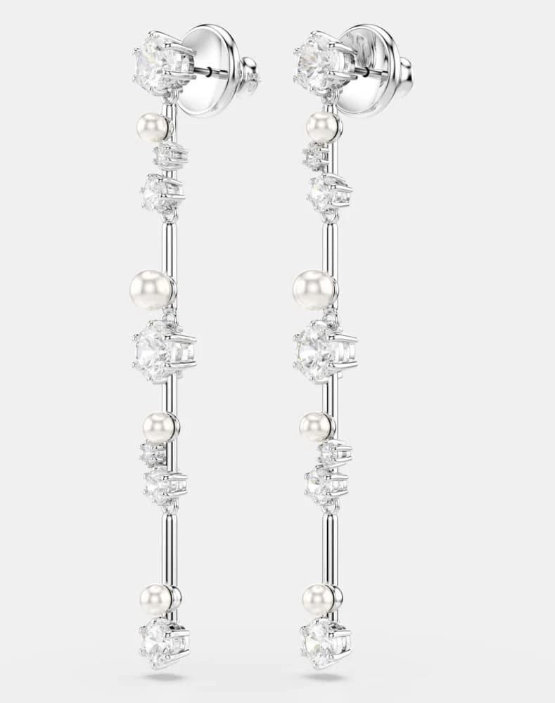 Swarovski Swarovski Constella drop earrings with rhodium plate in white 3