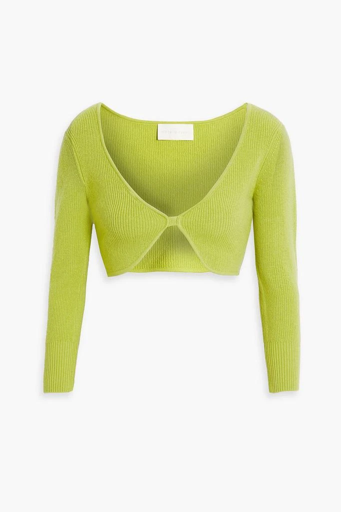 Michelle Mason Cropped ribbed-knit top 1