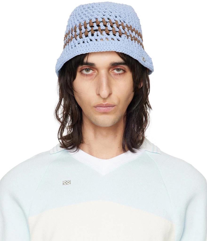 Kijun Blue Crochet Bucket Hat 1