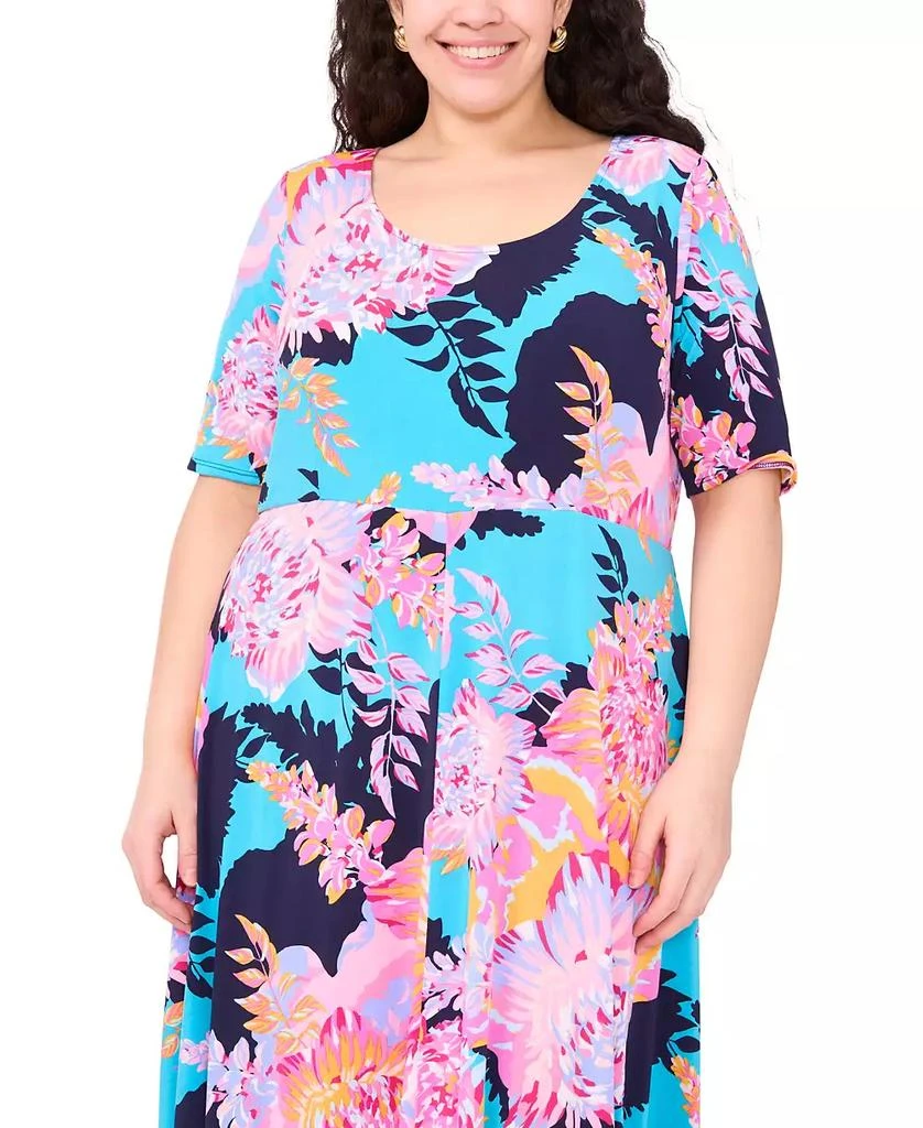 MSK Plus Size Printed Jersey Scoop-Neck Midi Dress 4